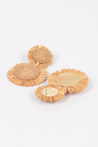 The Palm Raffia Drop Earrings
