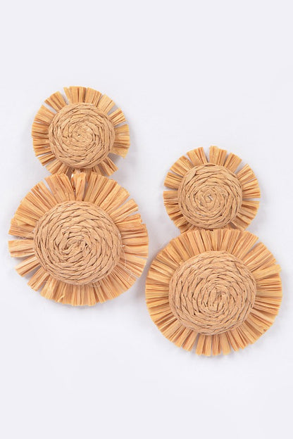 The Palm Raffia Drop Earrings