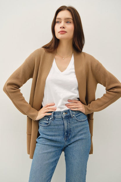 Open Front Pocket Cardigan