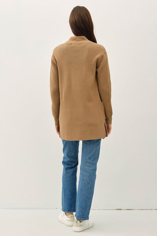 Open Front Pocket Cardigan