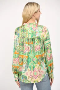 Nicola Patchwork China Collar Blouse *Final Sale*