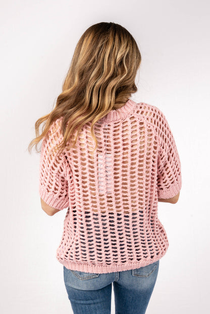 Open Knit Raglan Top