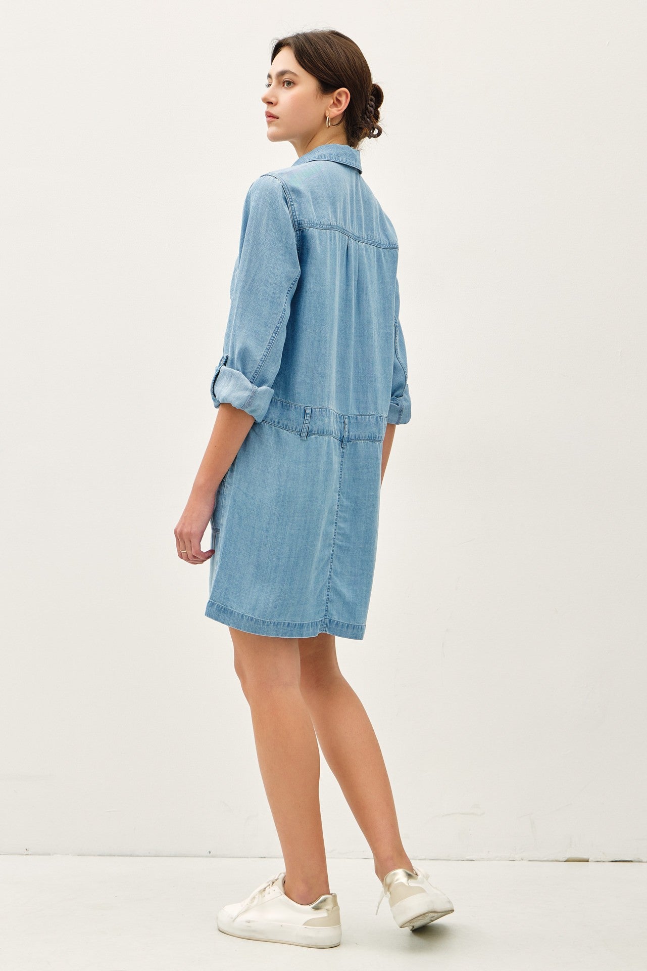 Wild Blue Yonder Tencel Shirt Dress
