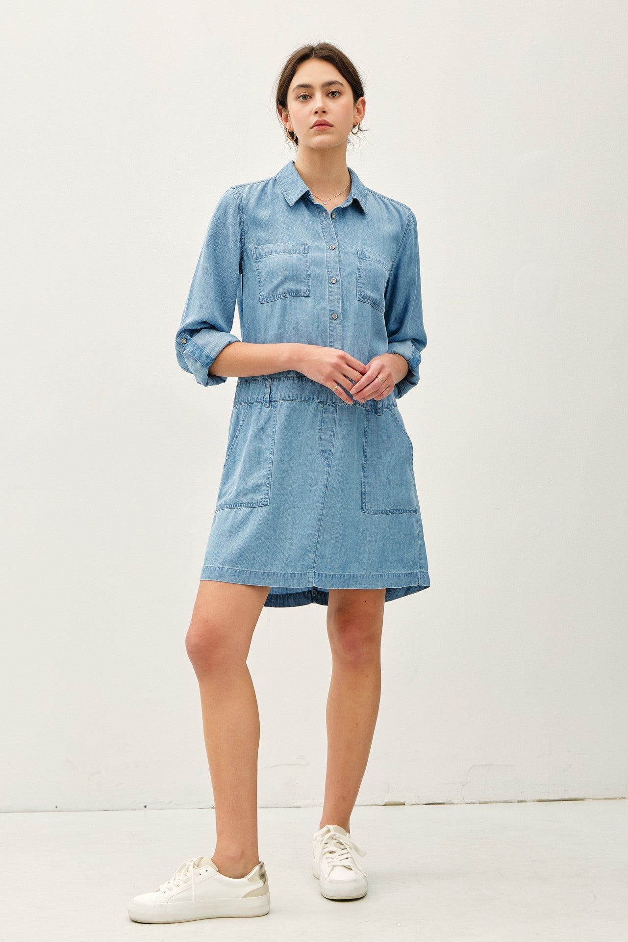 Wild Blue Yonder Tencel Shirt Dress