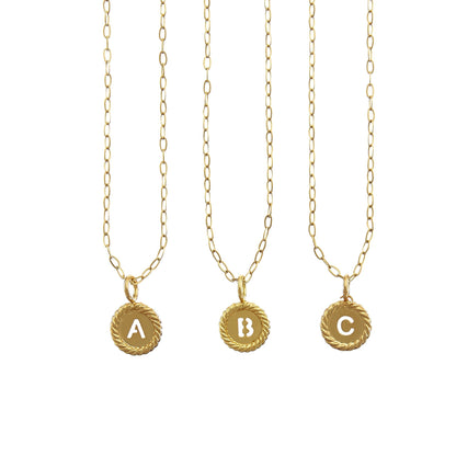 Gold Sealed Initial Necklace