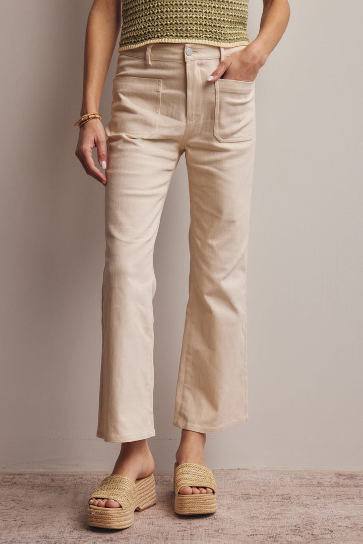 The Chaney Twill High Rise Crop Pants