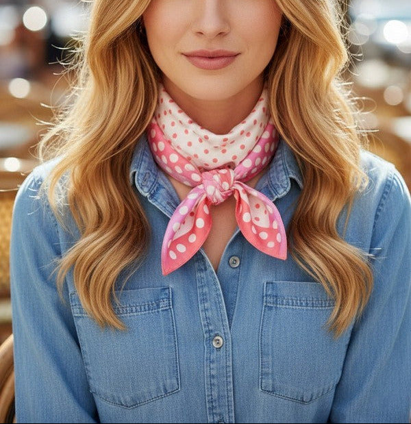 When In Rome Satin Polka Dot Scarf
