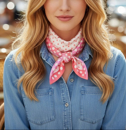 When In Rome Satin Polka Dot Scarf