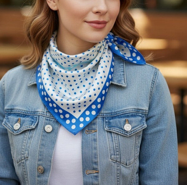 When In Rome Satin Polka Dot Scarf