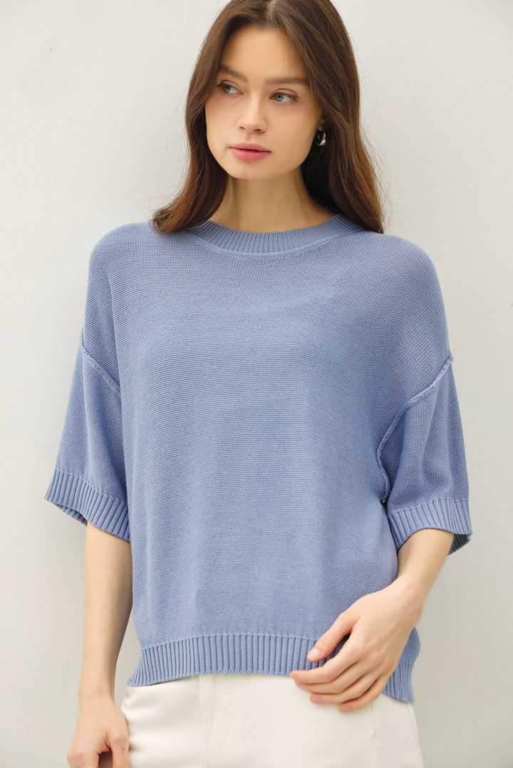 Plans In The Sun Drop Shoulder Sweater