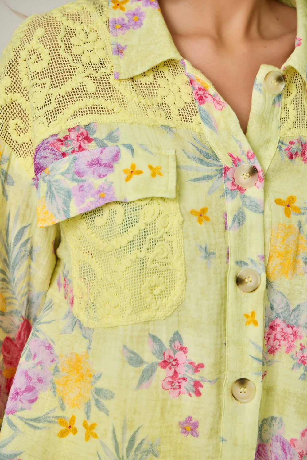 The Valencia Floral Lace Detail Shirt