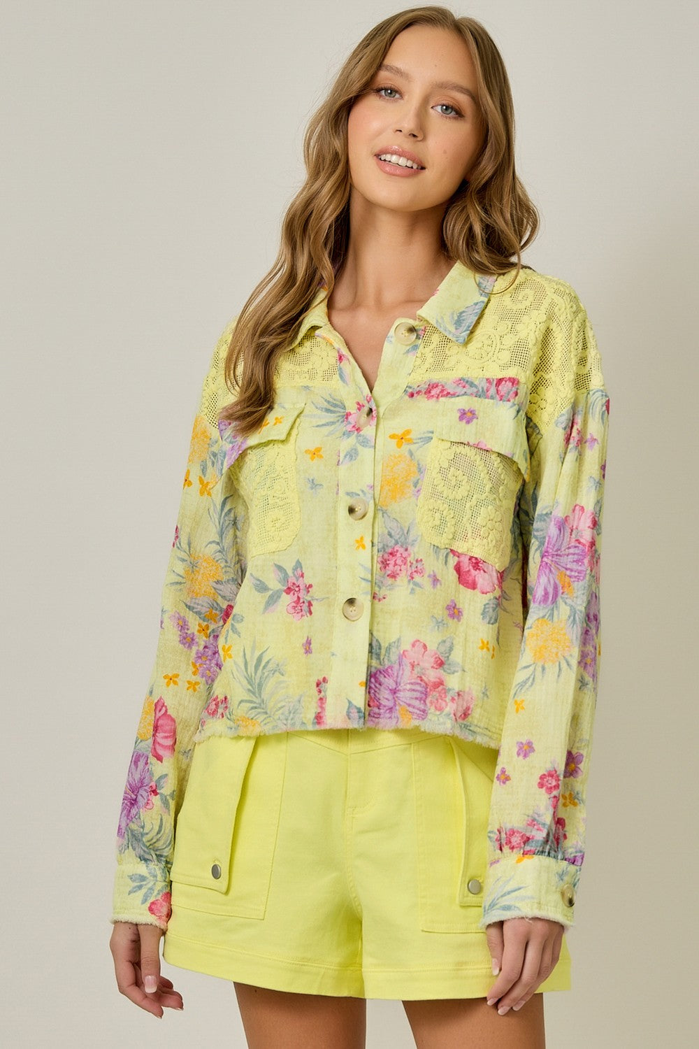 The Valencia Floral Lace Detail Shirt