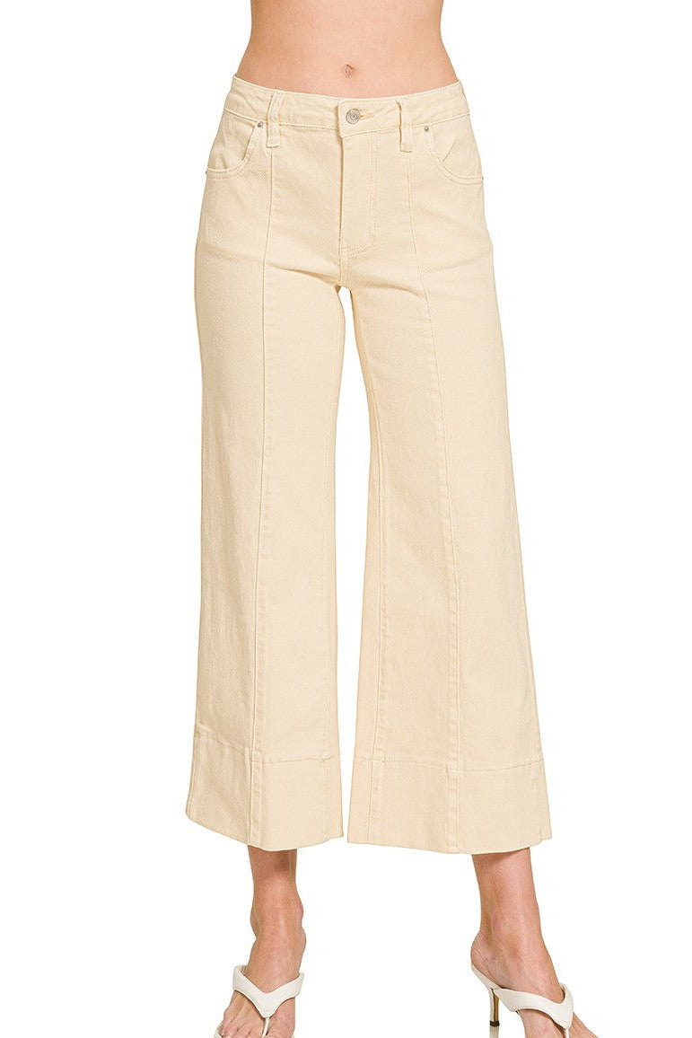 Zenana Denim | Garrett Mid Rise Crop Wide Leg Jeans