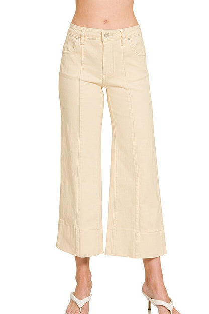 Zenana Denim | Garrett Mid Rise Crop Wide Leg Jeans