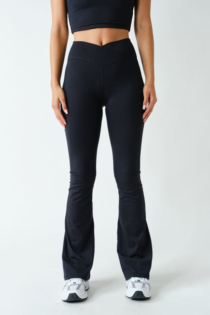 Ready To Jet Crossover Waist Flared Yoga Pants