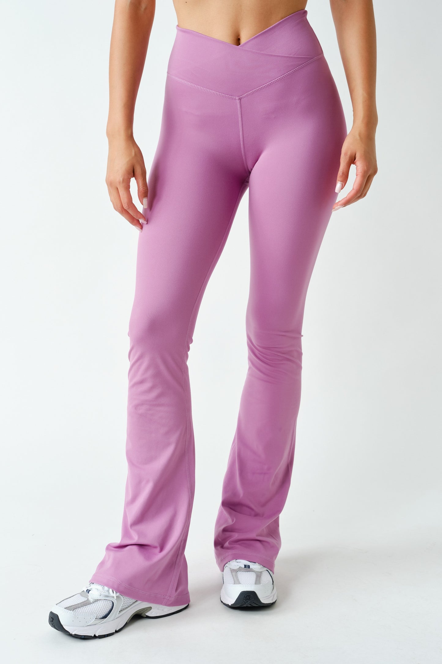 Ready To Jet Crossover Waist Flared Yoga Pants