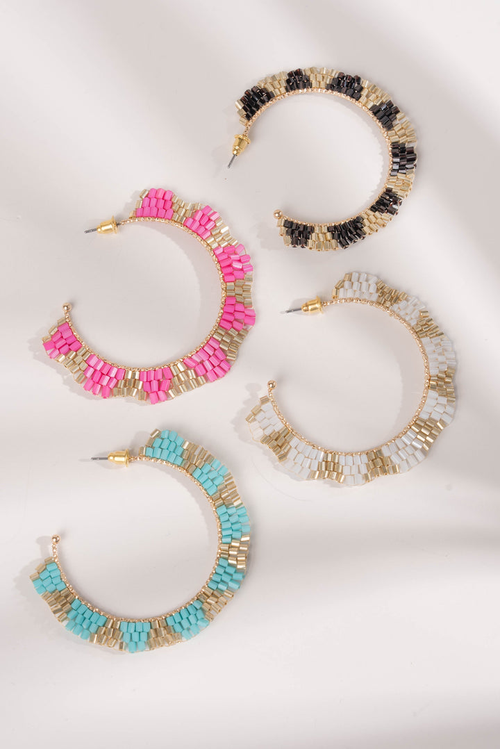 Beaded Hoop Earrings