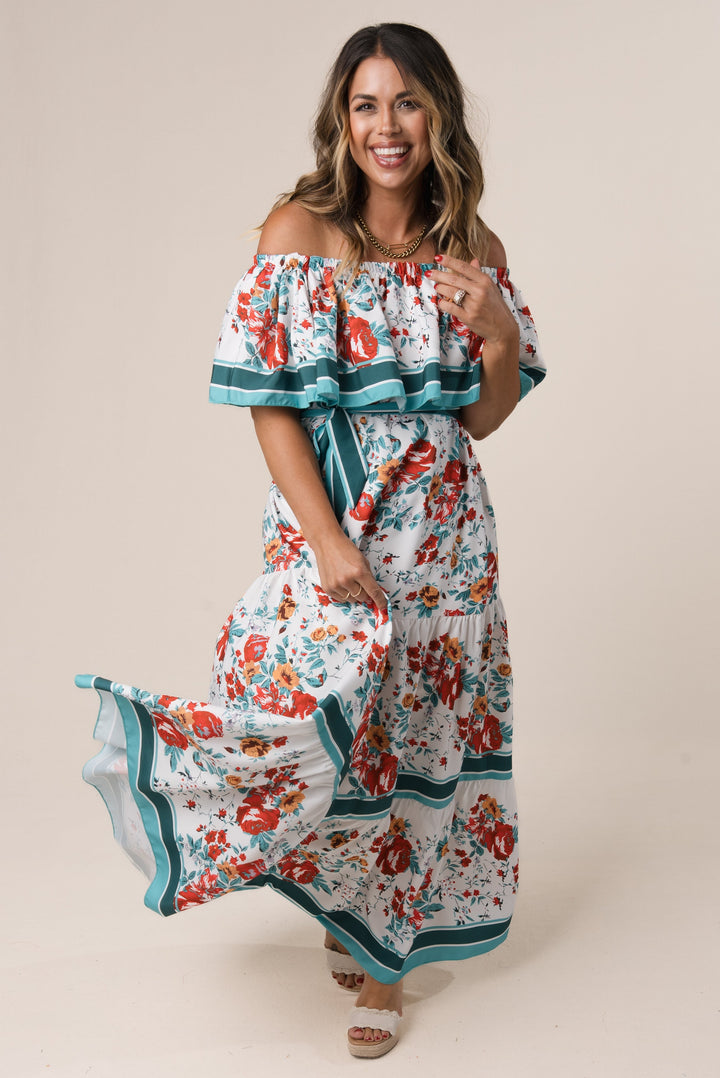 Floral Off Shoulder Maxi Dress