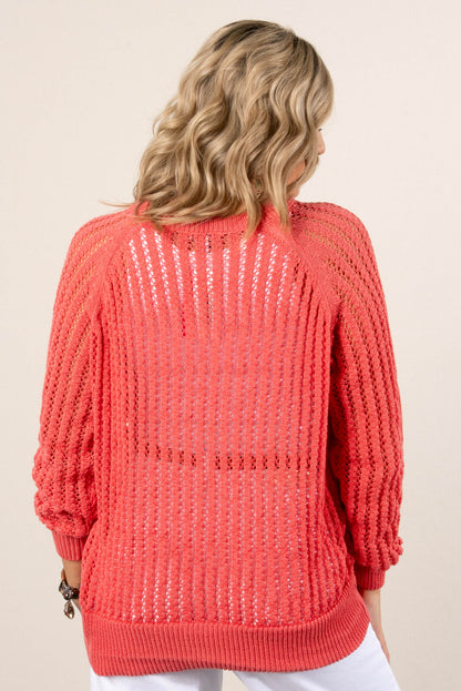 Open Knit Raglan Sweater