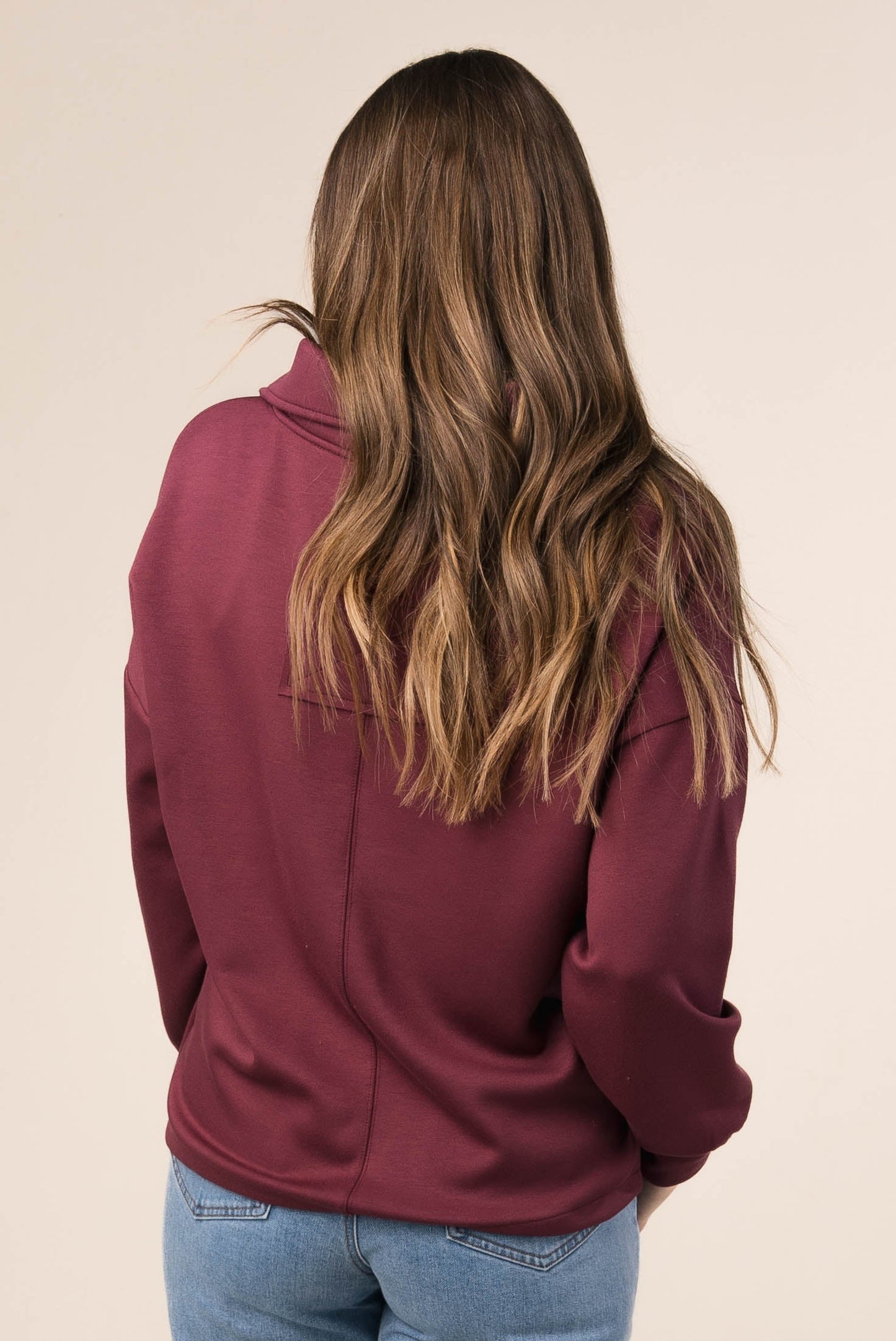 Half Snap Drawstring Waist Pullover