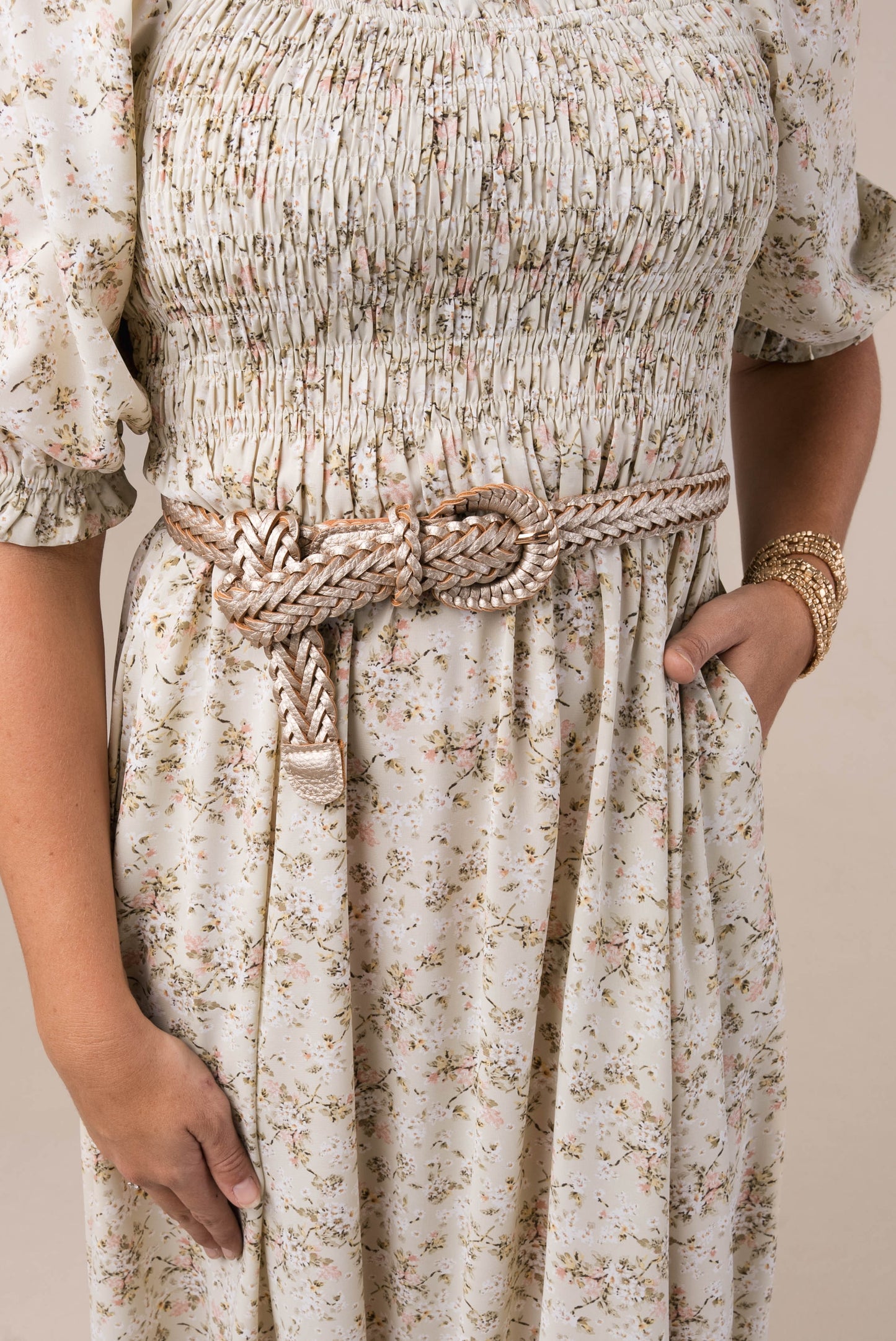 Braided Crescent Buckle Belt