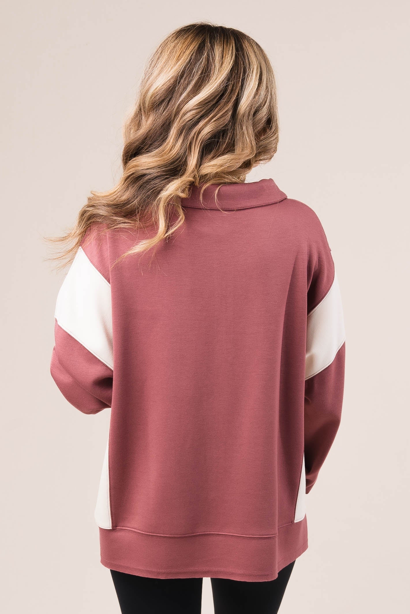 Color Block Half Zip Pullover