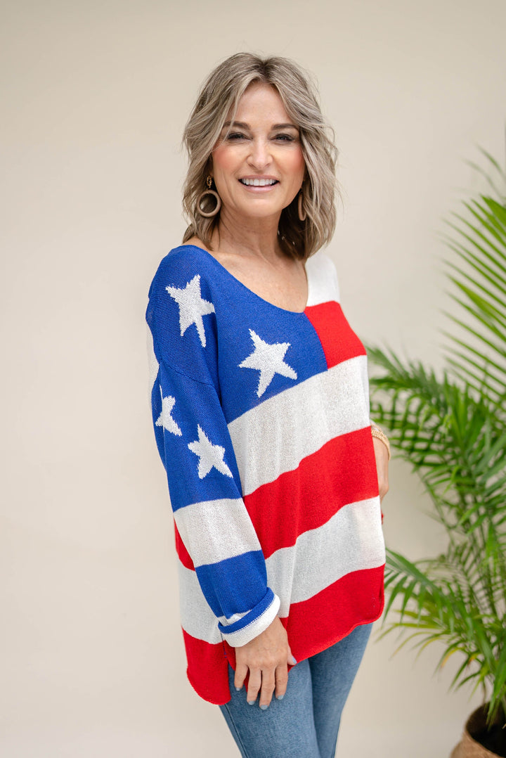 Lightweight Stars + Stripes Sweater
