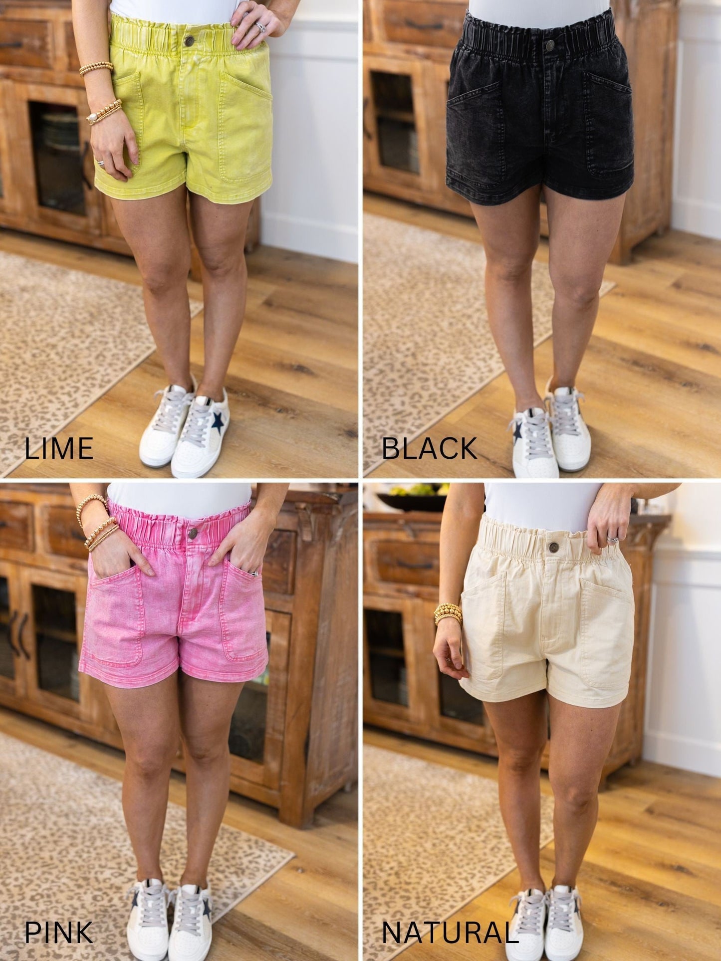 Elastic High Waist Denim Shorts *Final Sale*