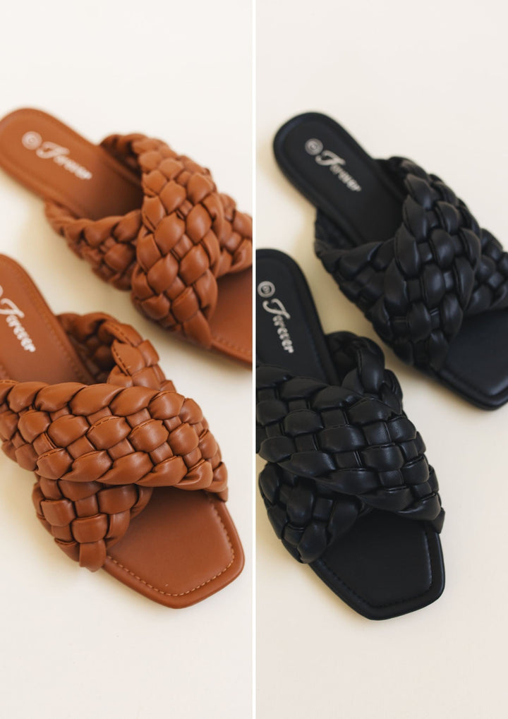 sku30413 | **Daily Deal** Braided Square Toe Slide Sandal *Final Sale*