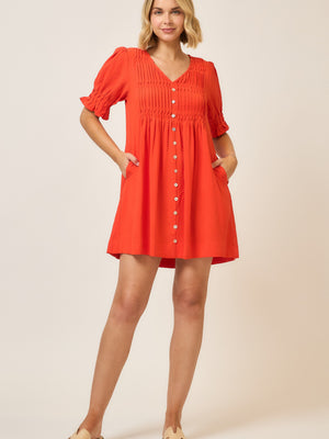 Sun Kissed Sands Pintucked Dress
