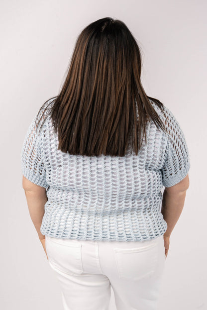 Open Knit Raglan Top