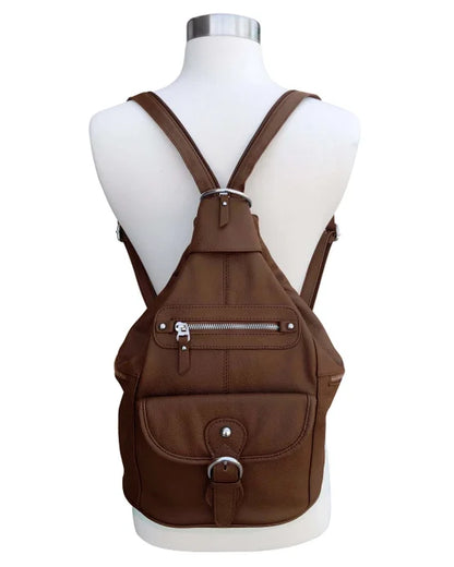 Leather Buckle Backpack