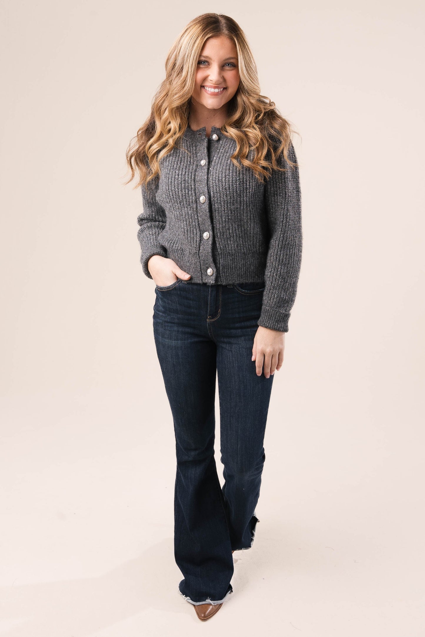 Pearl Button Sweater Cardigan