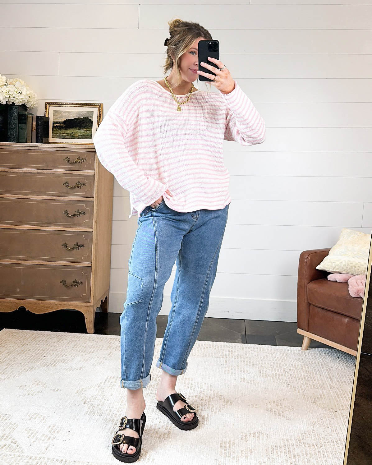 Schooner Day Striped Split Hem Sweater