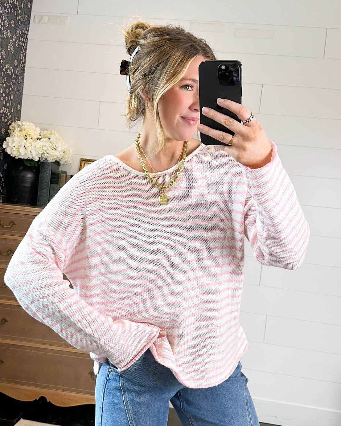 Schooner Day Striped Split Hem Sweater