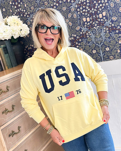 USA 1776 Graphic Hooded Pullover