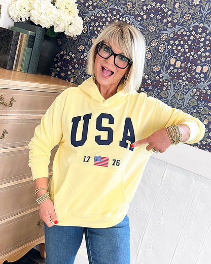 USA 1776 Graphic Hooded Pullover