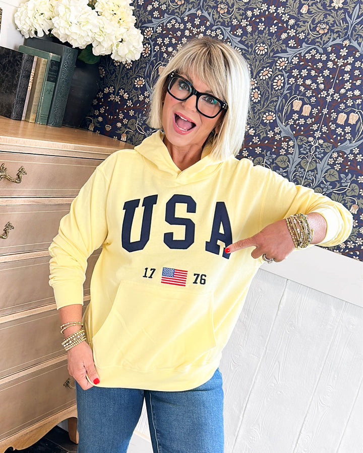 USA 1776 Graphic Hooded Pullover