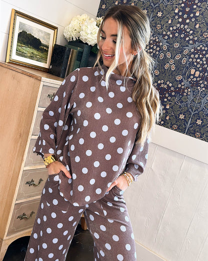 Pretty Woman Polka Dot Top + Pants Set