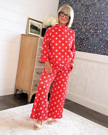 Pretty Woman Polka Dot Top + Pants Set