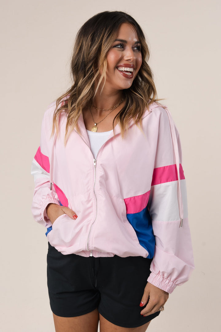 Color Block Hooded Windbreaker *Final Sale*
