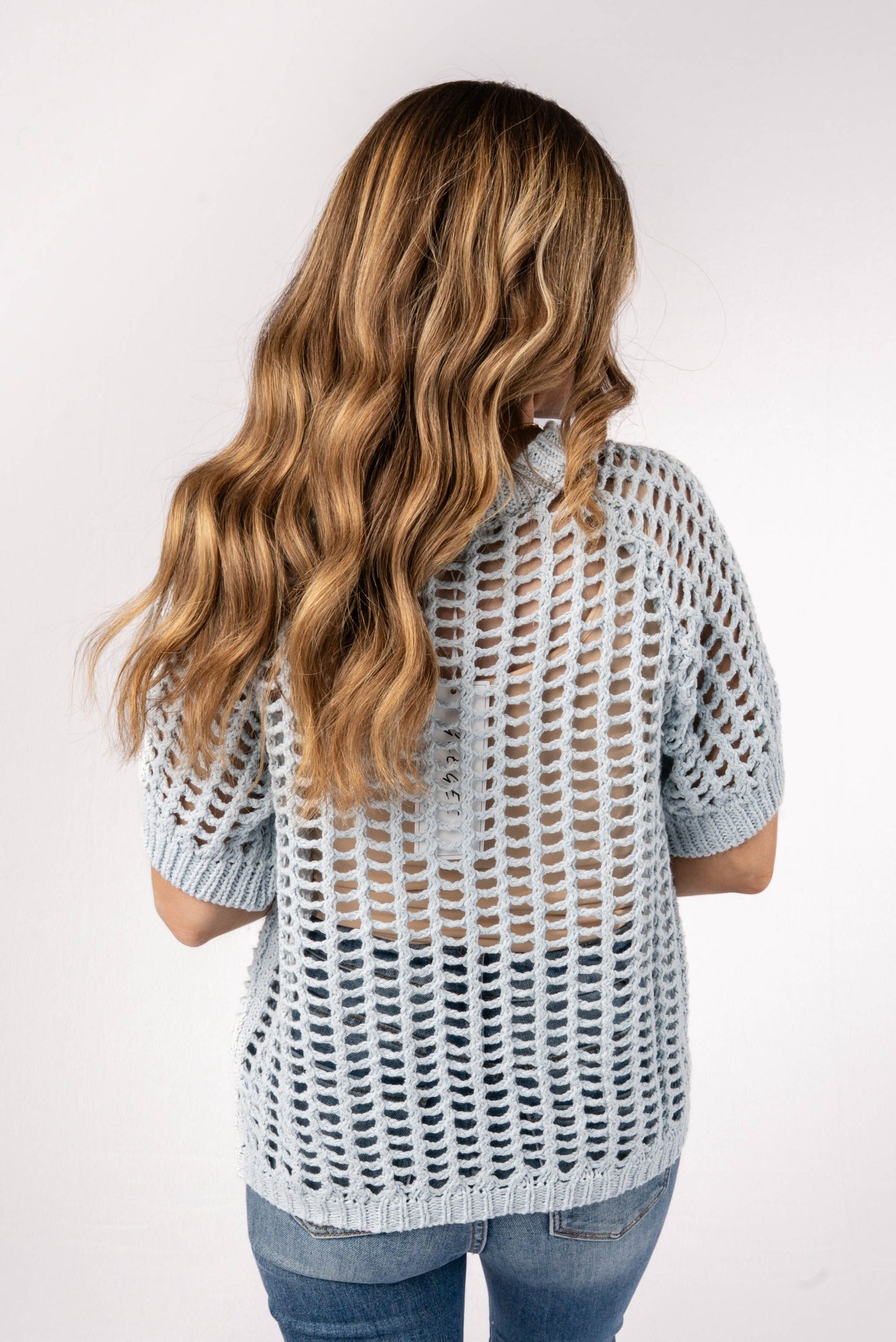 Open Knit Raglan Top