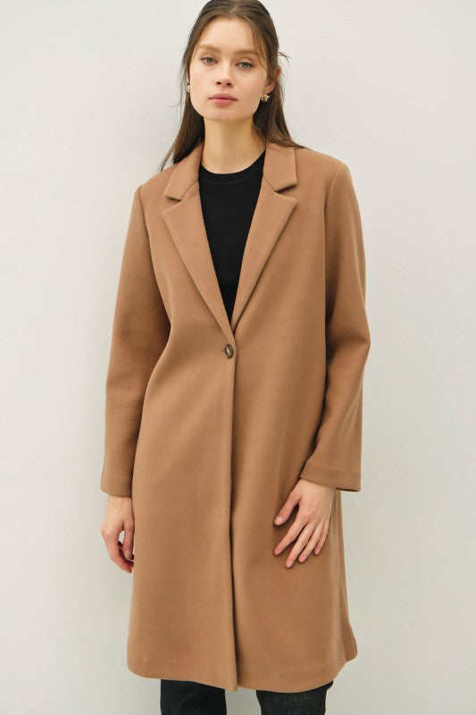 Notched Lapel Single Button Coat PRE-ORDER