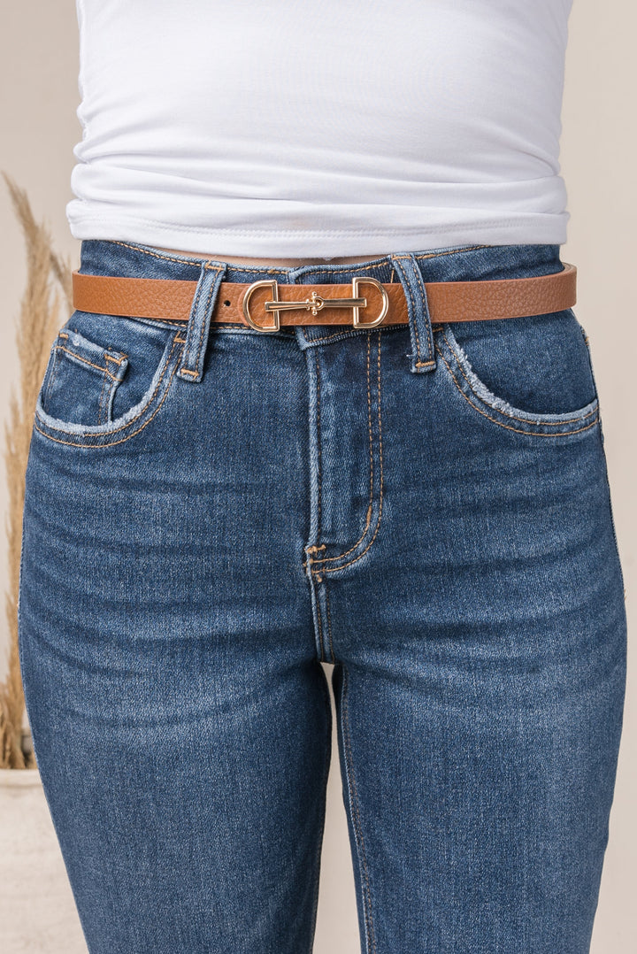 Skinny Horsebit Buckle Belt