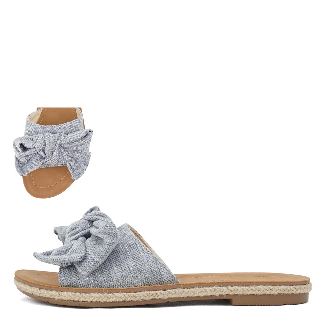 Script Bow Slide Sandal