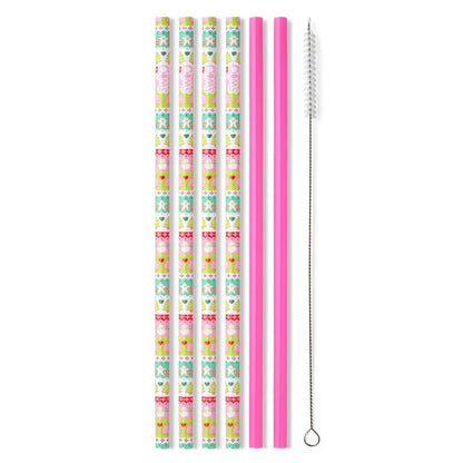 Swig Holiday Reusable Straws + Brush Set