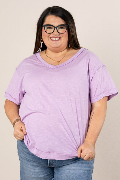 Slub Knit Exposed Seam Tee