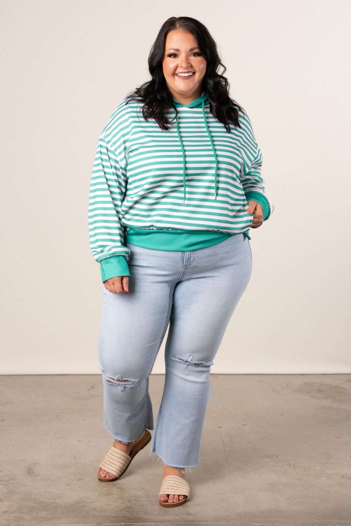 GF Exclusive Georgia Mae Striped Hooded Pullover