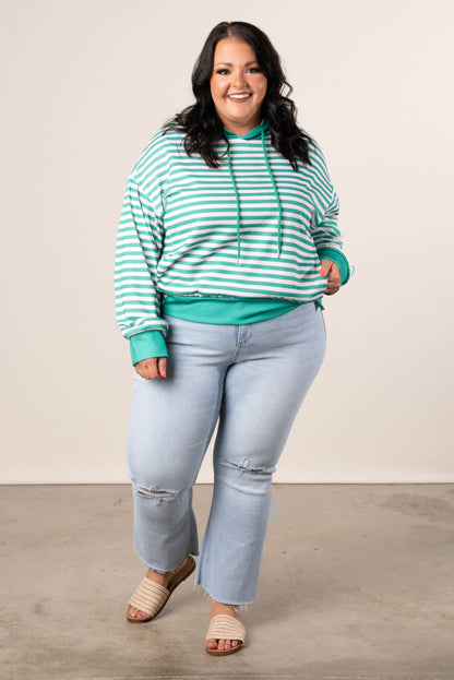 GF Exclusive Georgia Mae Striped Hooded Pullover