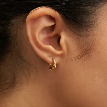 Twisted Huggie Earrings